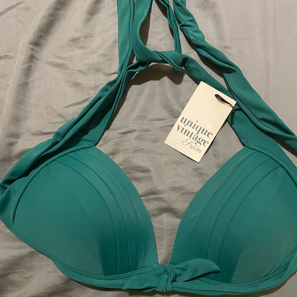 Unique Vintage Green Bikini Top